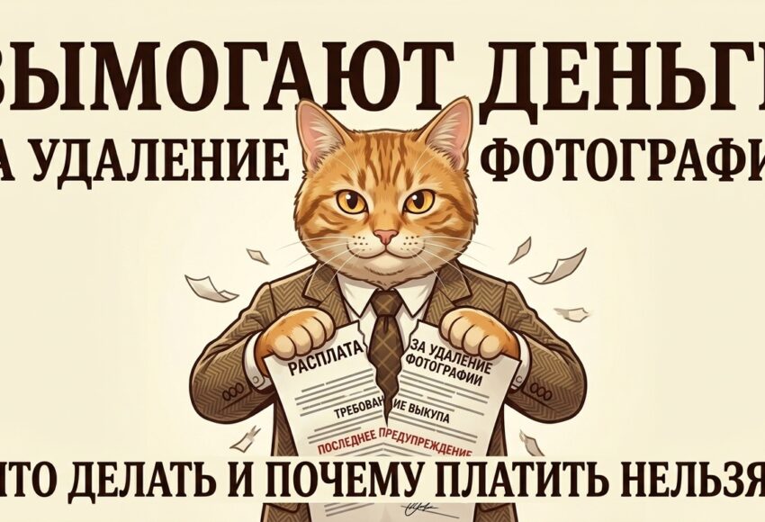 кот-эксперт рвет требование выкупа за удаление фото — инструкция против шантажа в интернете
