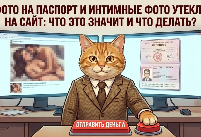 кот-эксперт блокирует перевод денег на фоне слитых фото паспорта и личных снимков — помощь при шантаже